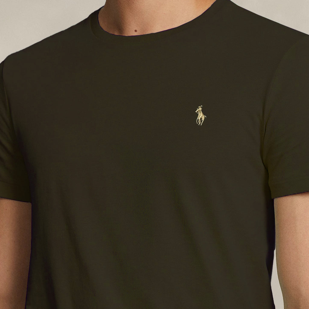 Classic Pony Logo Olive Crewneck T-Shirt