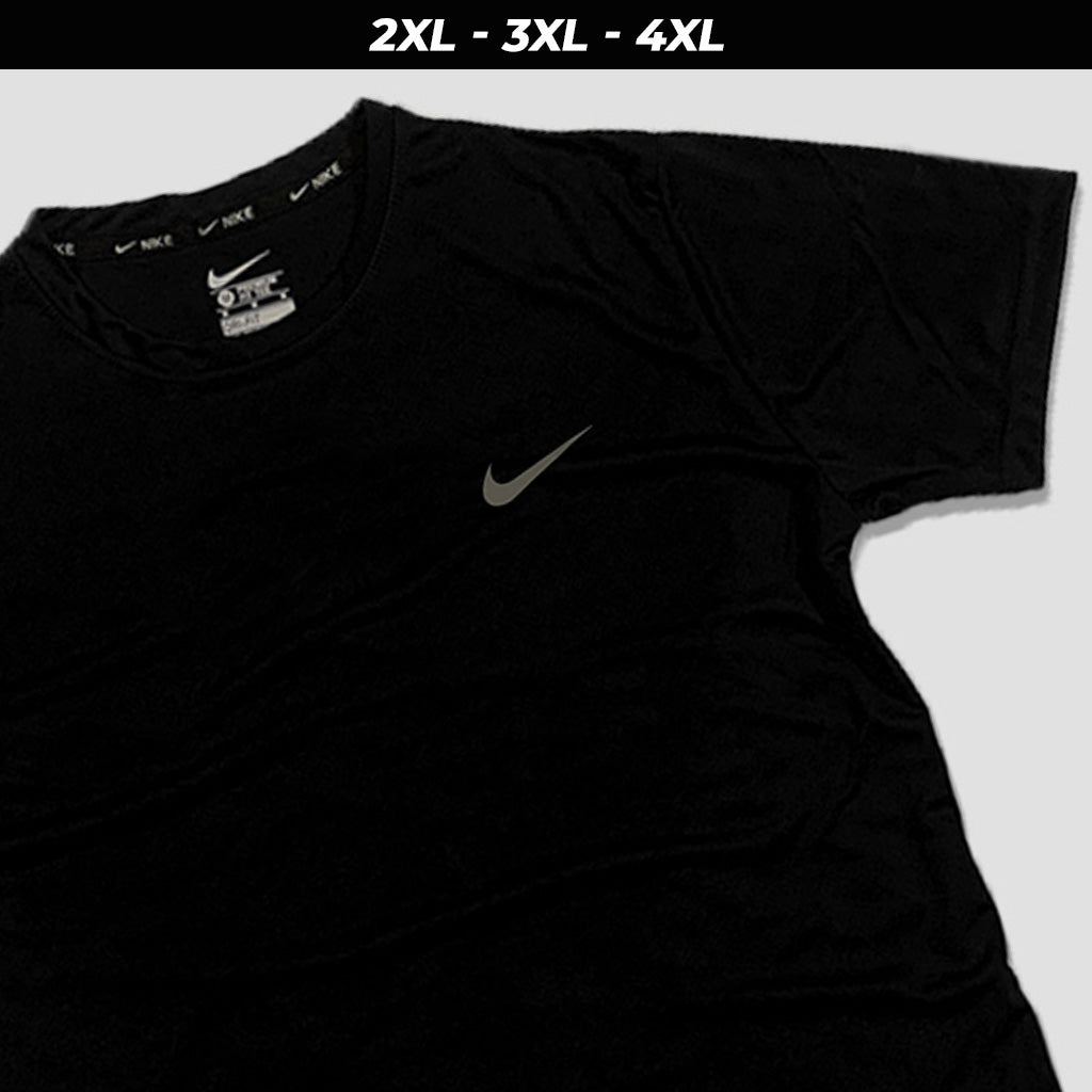 Dry Fit Tee With Reflector Logo - BLACK (Plus Size)