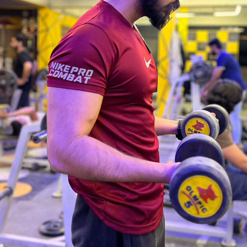 Dry Fit Tee With Reflector Logo - MAROON
