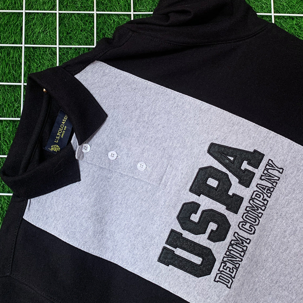 USPA Embroidered Black Polo Shirt