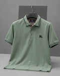 BURBRY Embroidered Green Polo Shirt