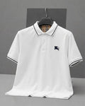 BURBRY Embroidered White Polo Shirt