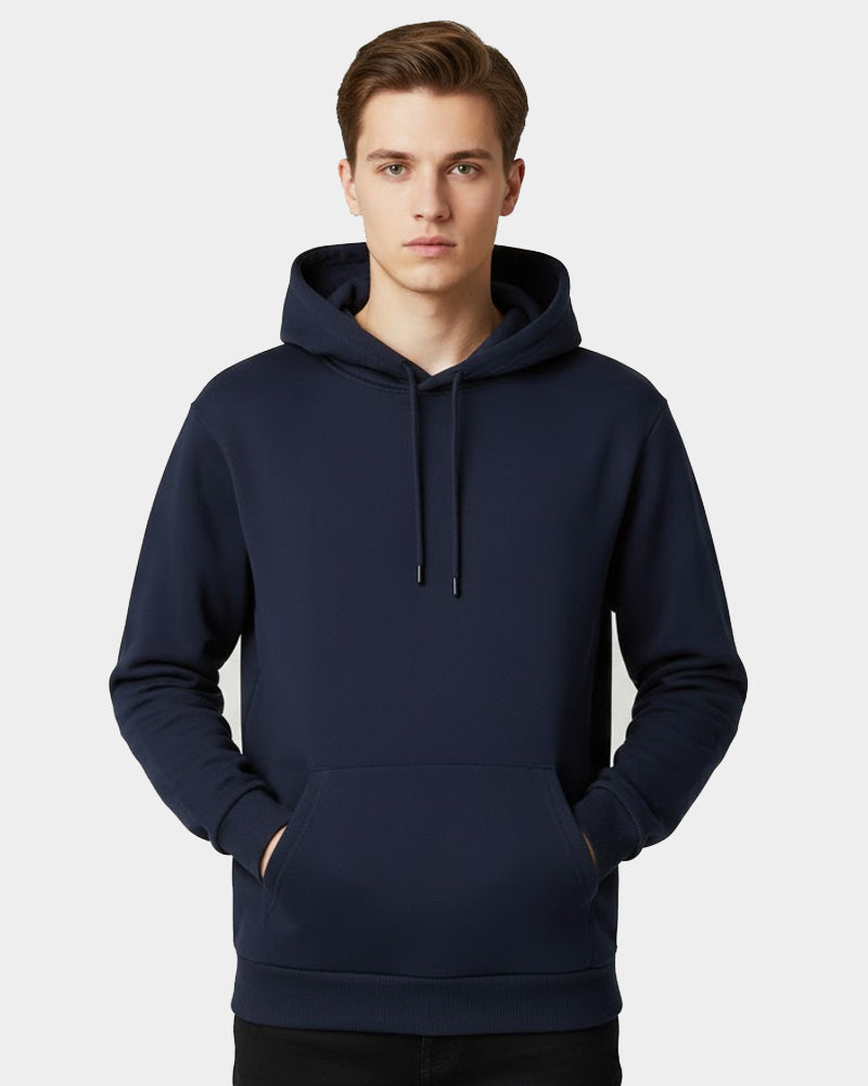 Navy Blue Plain Hoodie