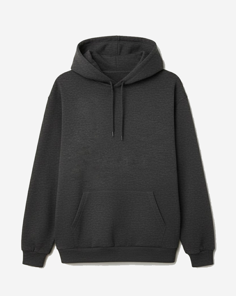 Charcoal Grey Plain Hoodie