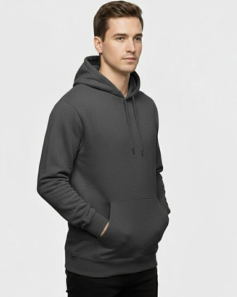 Charcoal Grey Plain Hoodie