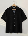 Embossed Textured Popcorn Coat Collar Shirt - MS102