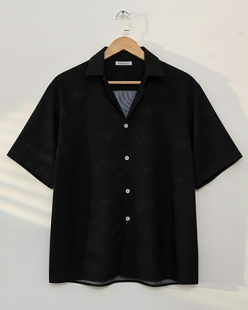 Embossed Textured Popcorn Coat Collar Shirt - MS102