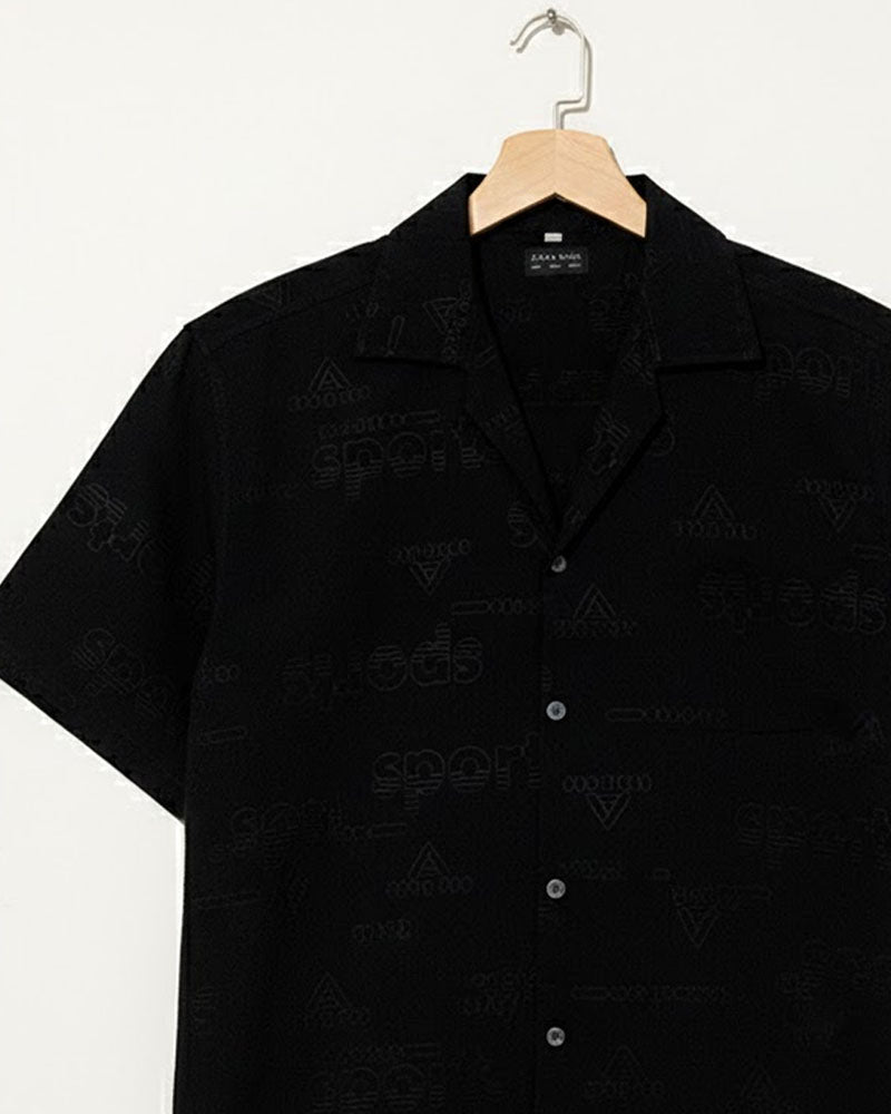 Embossed Textured Popcorn Coat Collar Shirt - MS102