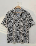 Black & White Aztec Fluid Printed Shirt - MS056