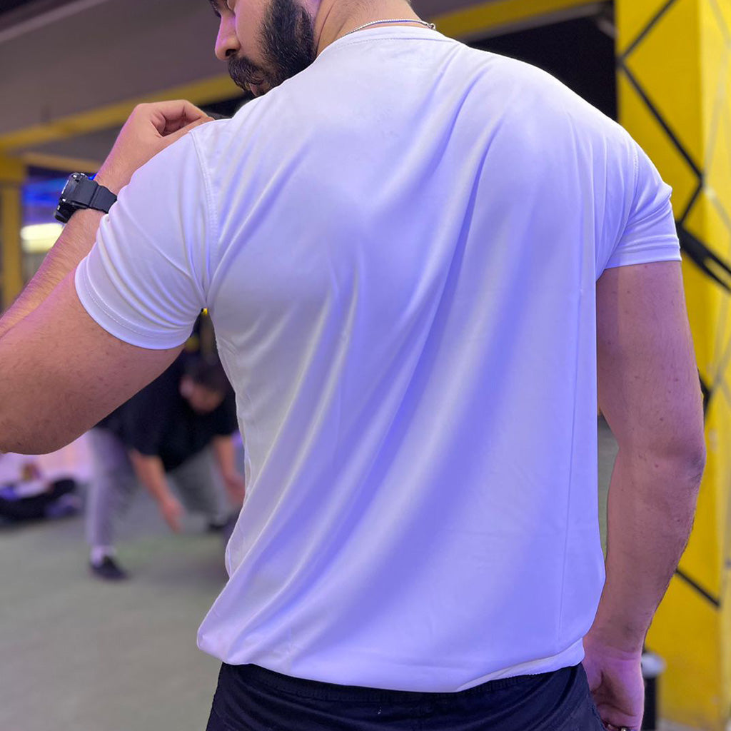 Dry Fit Tee With Reflector Logo - White