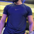 Dry Fit Tee With Reflector Logo - NAVY