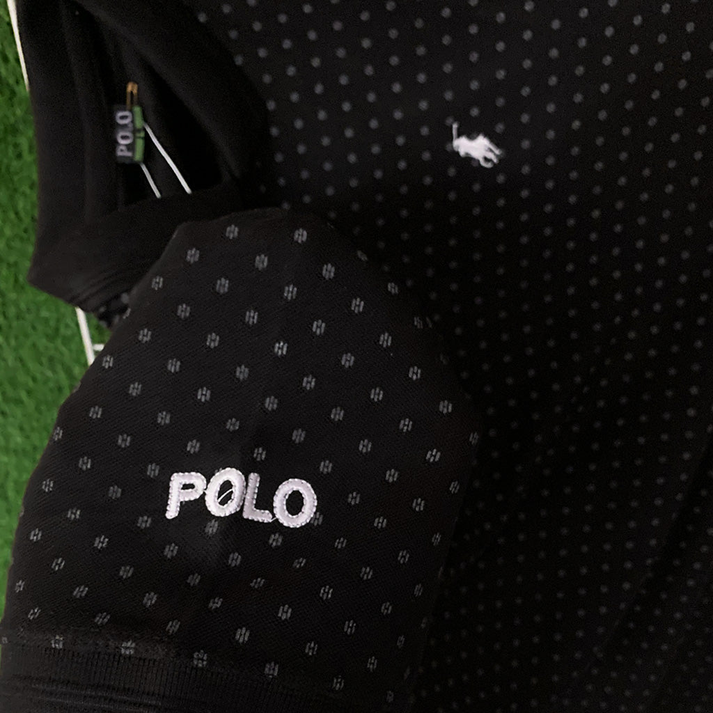 Black Dotted Pattern Polo Shirt