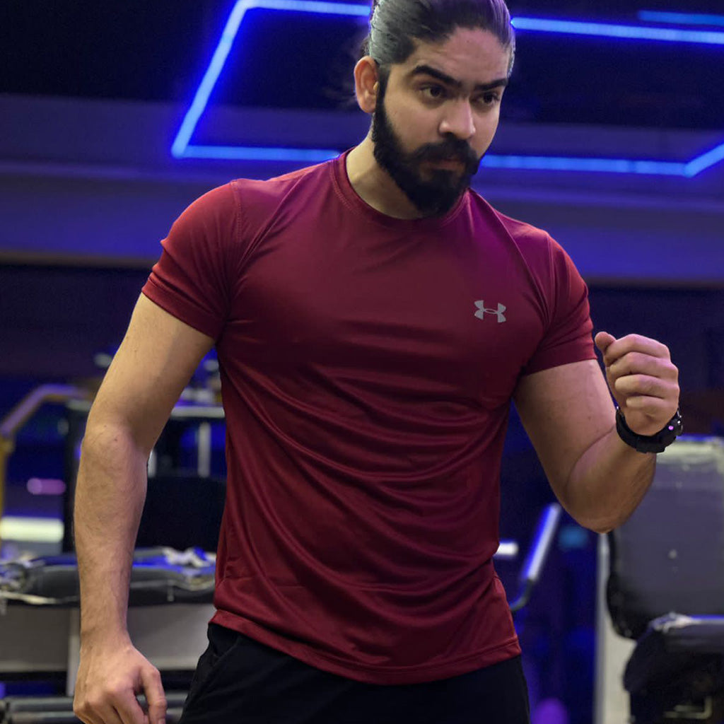 Dry Fit Tee With Reflector Logo - Maroon