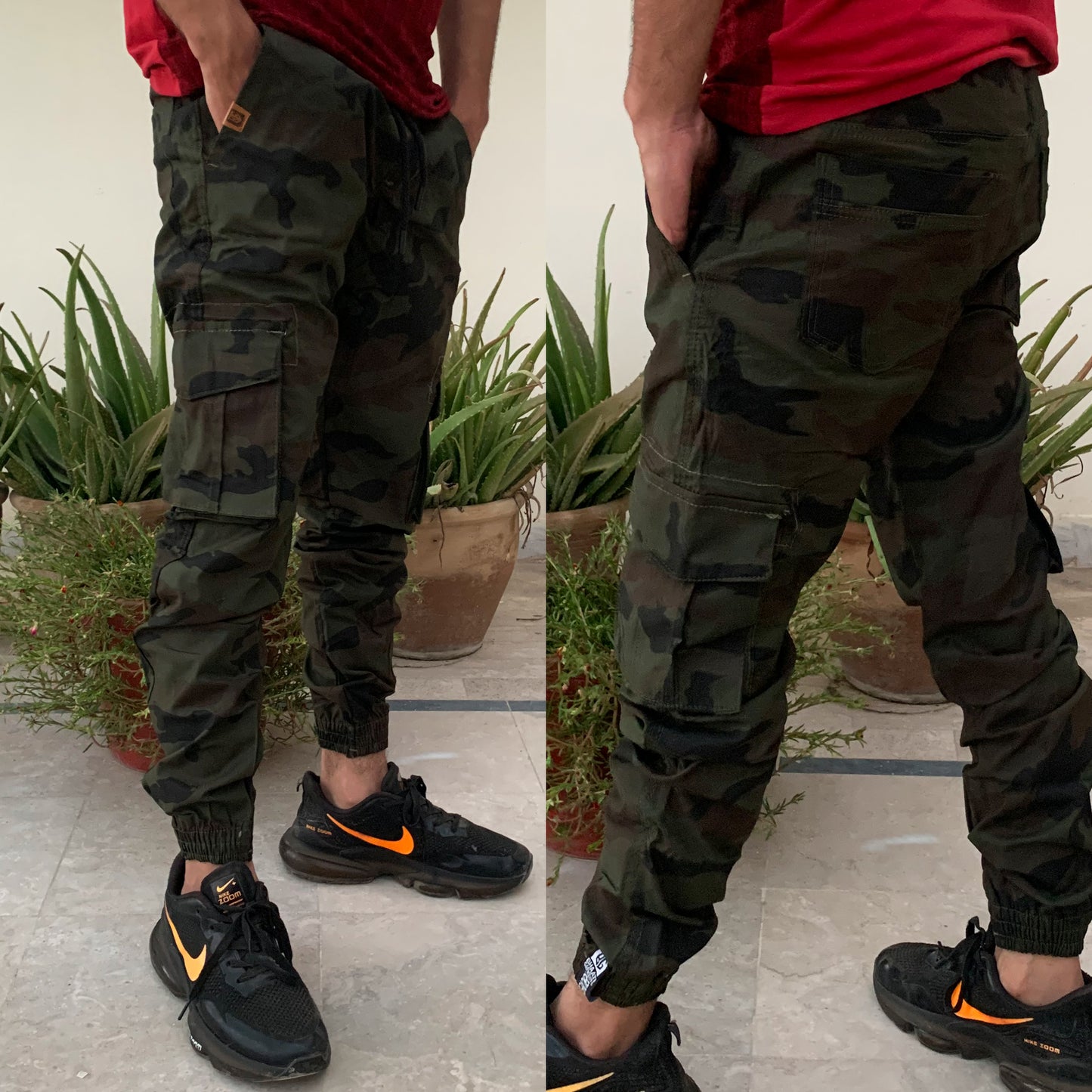 Army Green Camo Cargo Pants