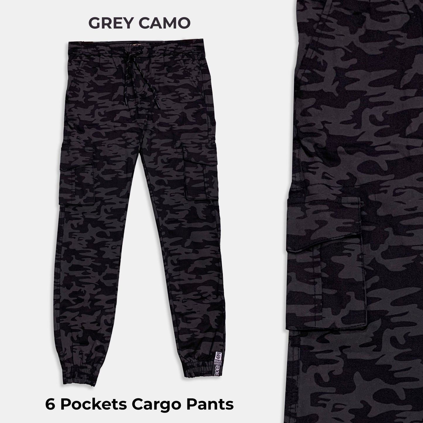 Grey Camo Cargo Pants