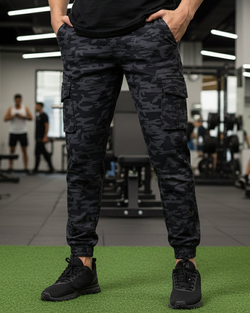 Grey Camo Cargo Pants