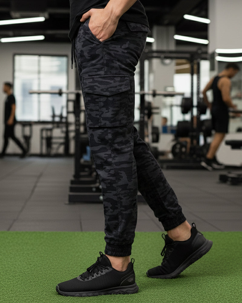 Grey Camo Cargo Pants