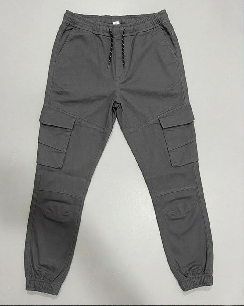 Basic Grey 6 Pockets Cargo Pant