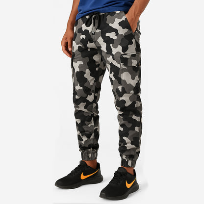White & Grey Camo Cargo Pants