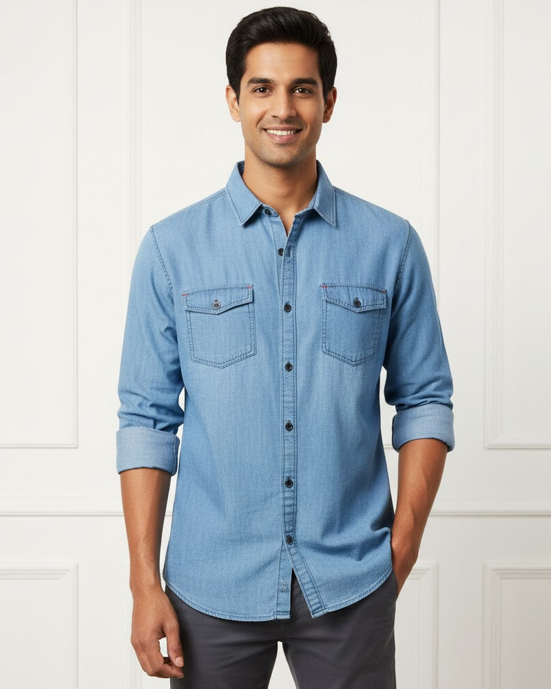 Blue Denim Full Sleeves Shirt