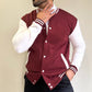 Unisex Baseball Jacket Maroon & White