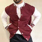 Unisex Baseball Jacket Maroon & White