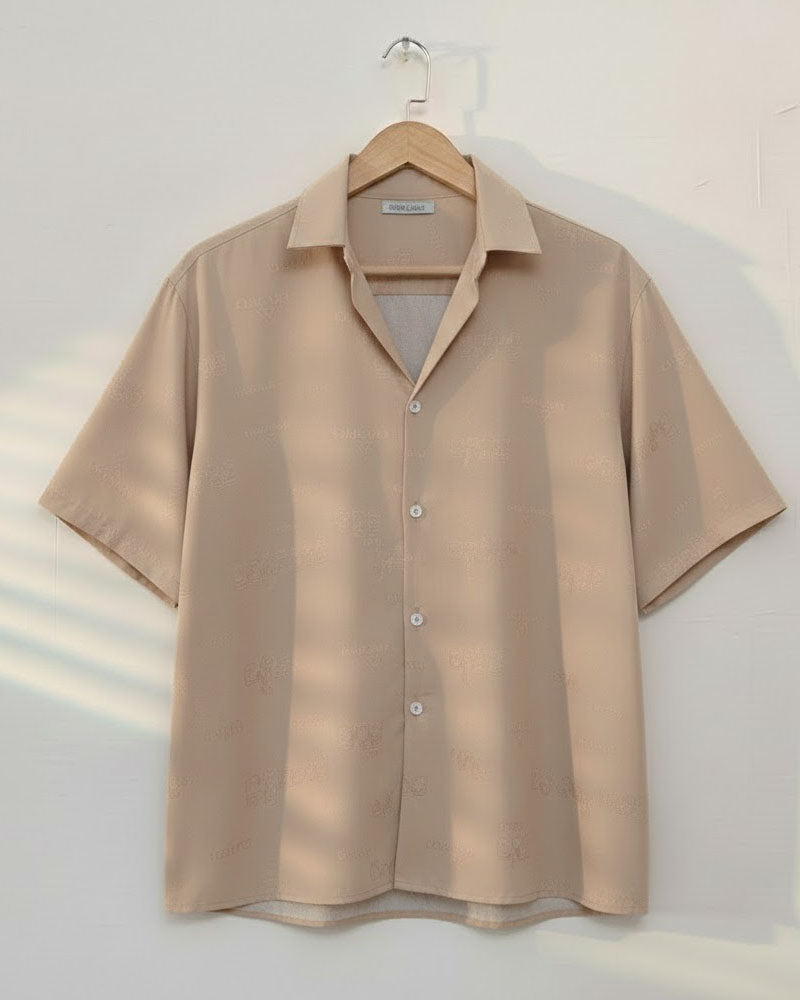 Embossed Textured Popcorn Coat Collar Shirt - MS102