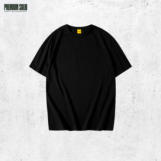 Solid Black Drop Shoulder T-Shirt