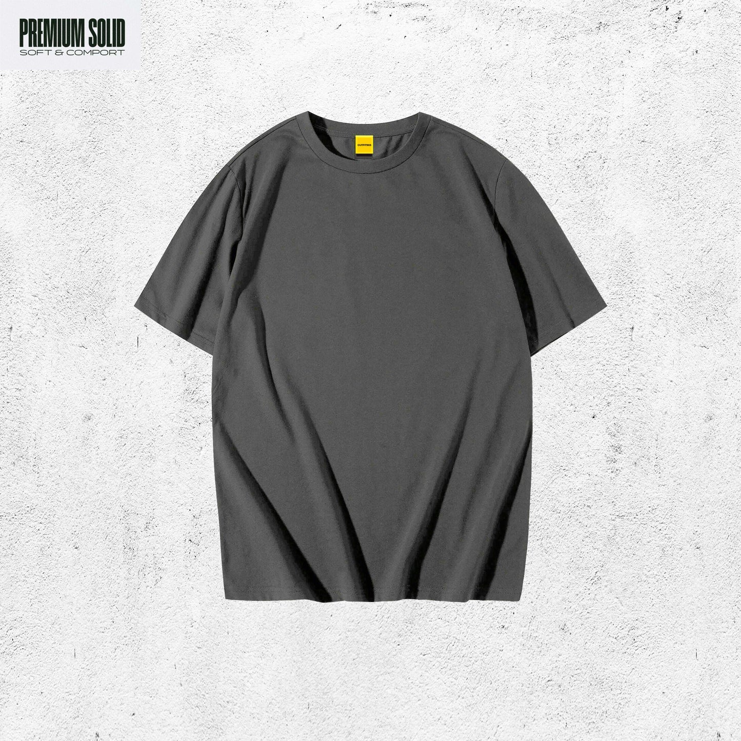 Solid Grey Drop Shoulder T-Shirt