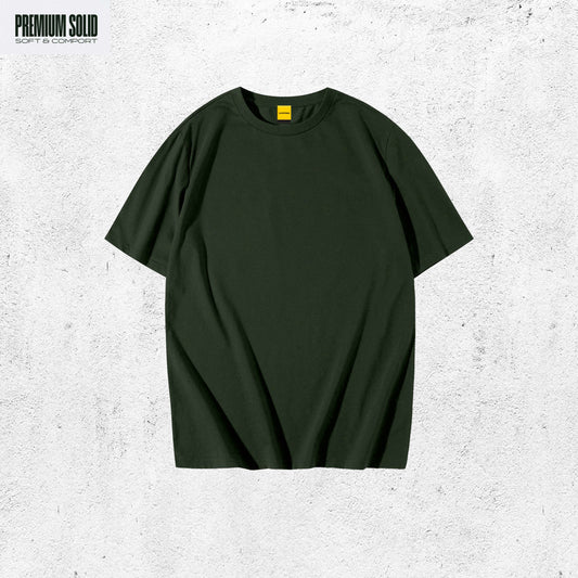 Solid Olive Drop Shoulder T-Shirt