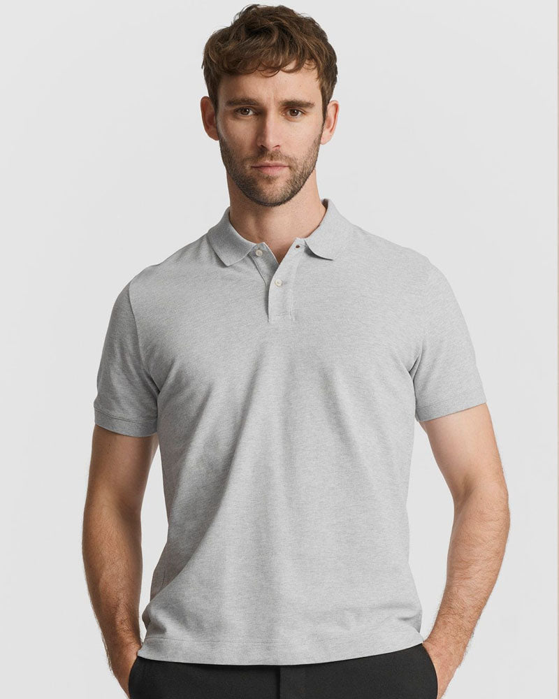 Basic Heather Grey Polo Shirt