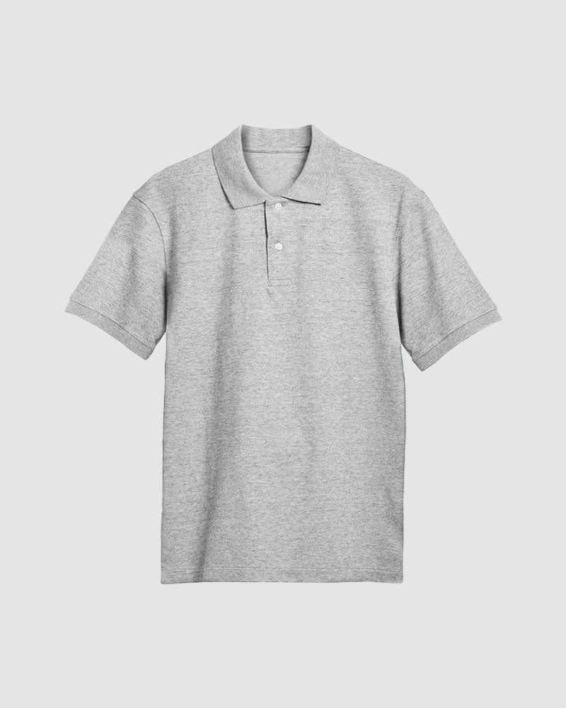 Basic Heather Grey Polo Shirt