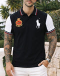 Premium Black Contrast Polo Embroidered Polo Shirt