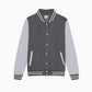 Unisex Baseball Jacket Charcoal & Heather Grey