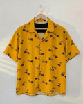 Yellow Leaf Printed Shirt - MS083