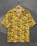 Black Floral Printed Yellow Shirt - MS092