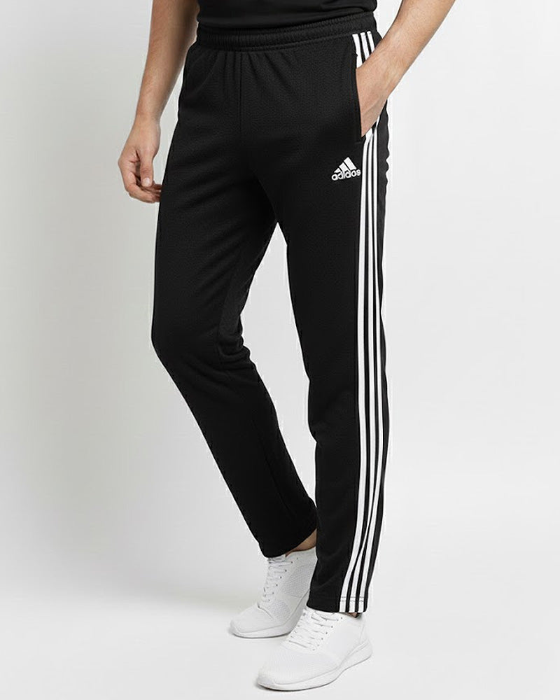 Black ADIDS Straight Trouser