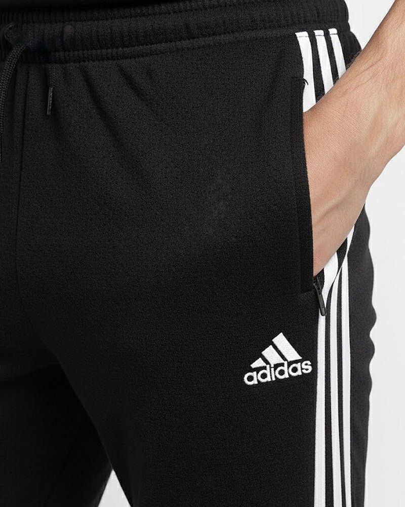 Black ADIDS Straight Trouser