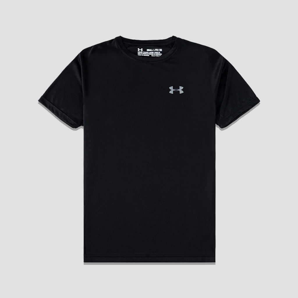 Dry Fit Tee With Reflector Logo - BLACK