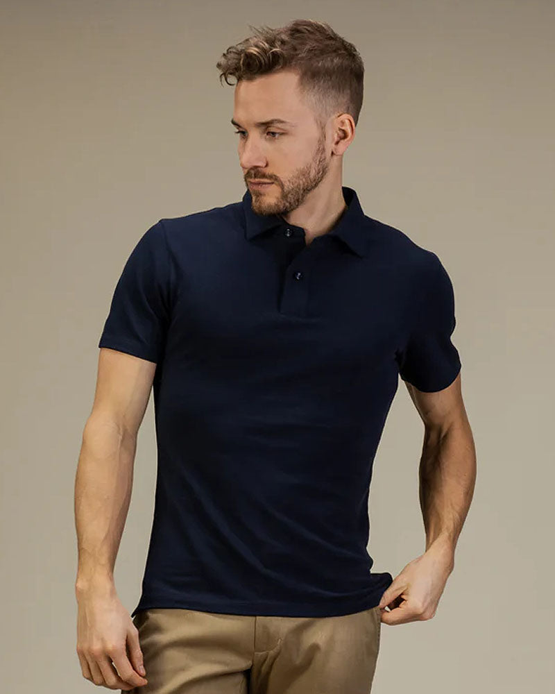 Navy Blue Basic Polo Shirt