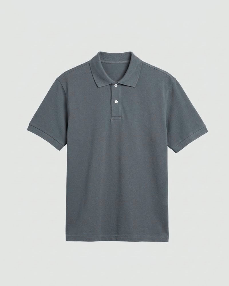 Steel Grey Basic Polo Shirt