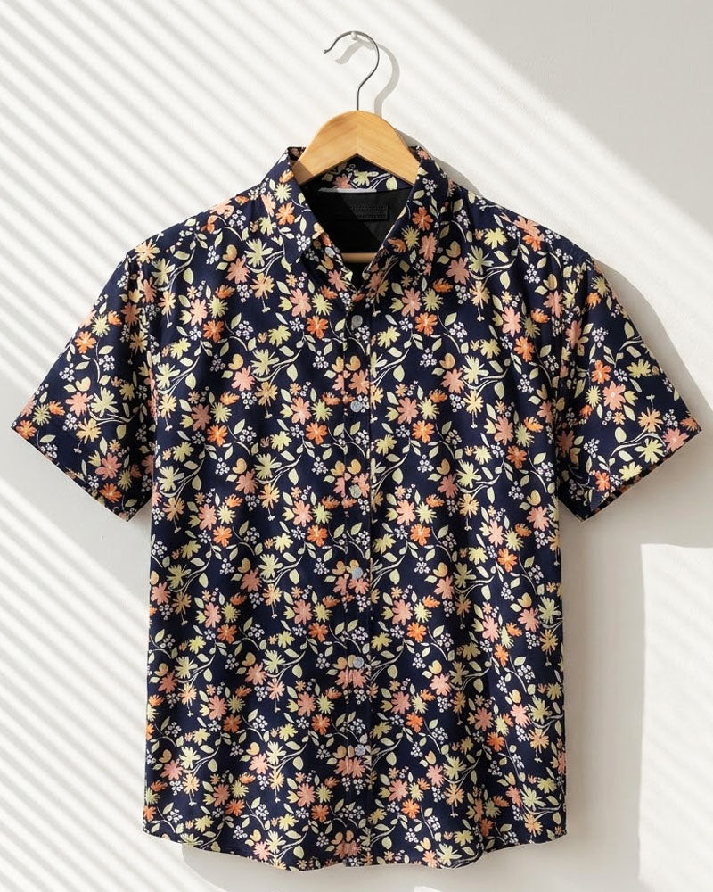 Multi Color Floral Printed Shirt - MS053
