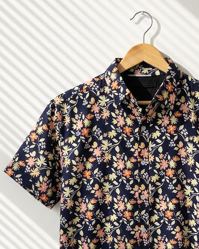 Multi Color Floral Printed Shirt - MS053