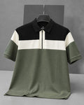 Premium Cut & Sew Olive Contrast Polo Shirt
