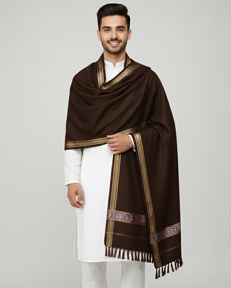 Dark Brown Traditional Shawl