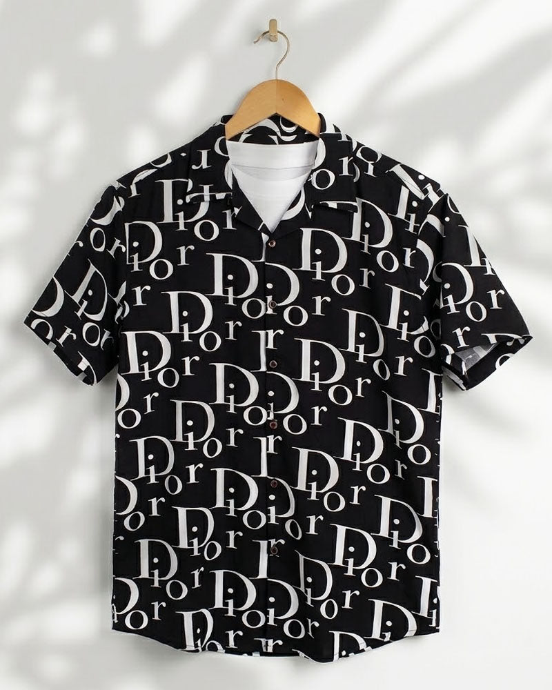 Black & White Dior Printed Shirt - MS089