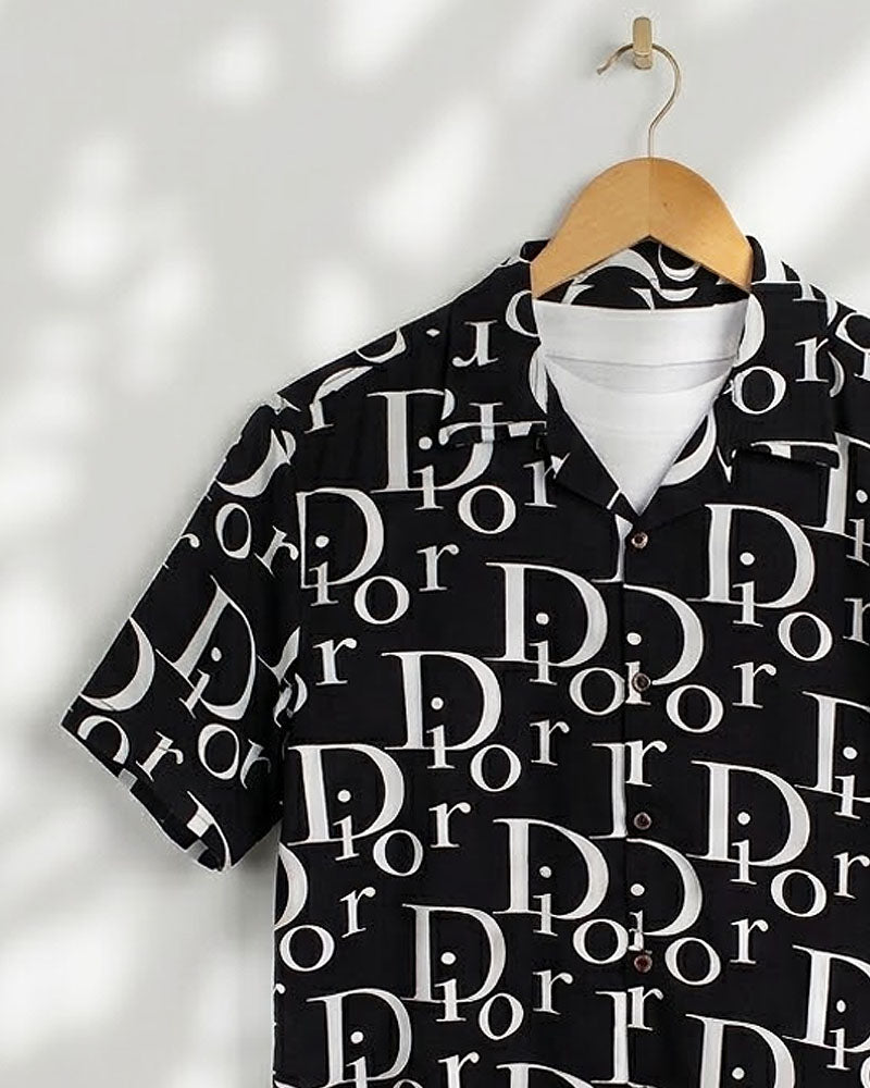 Black & White Dior Printed Shirt - MS089