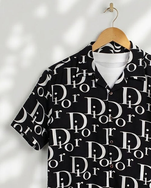 Black & White Dior Printed Shirt - MS089