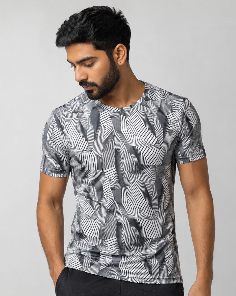 Gritstones Printed Dry Fit T-Shirt