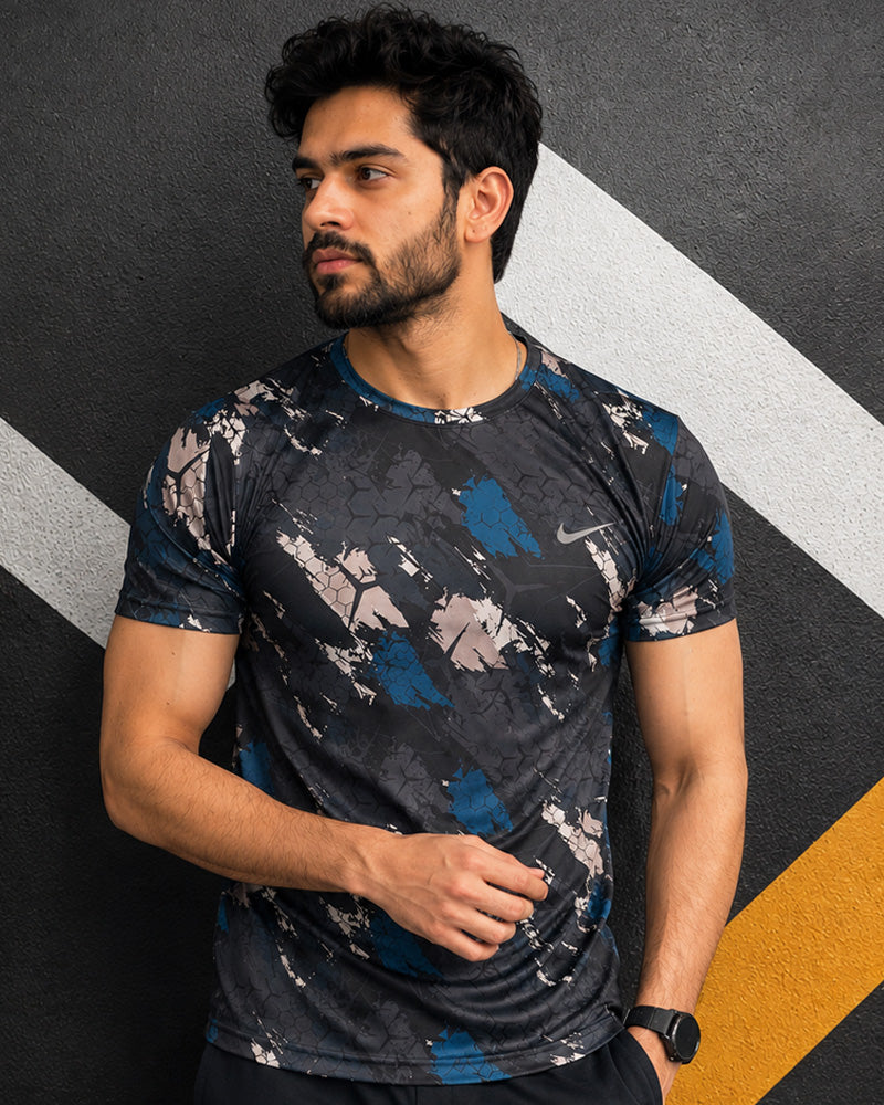 Trauma Tri-Color Printed Dry Fit T-Shirt
